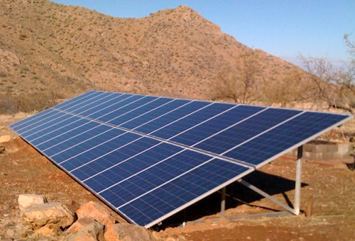 Installed ground mounted panels in Vail, AZ