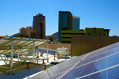 Commercial Solar Path installation in downtown Tucson, AZ